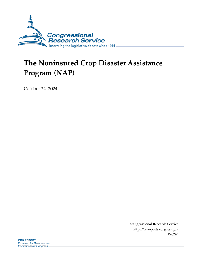 The Noninsured Crop Disaster Assistance Program (NAP) preview