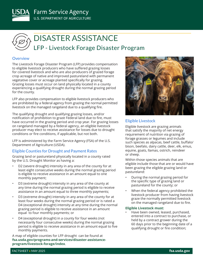 Livestock Forage Disaster Program Fact Sheet (May 2025) preview