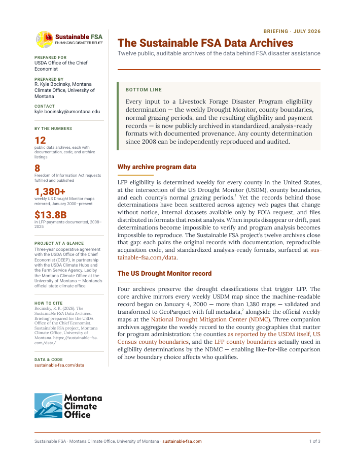 The Sustainable FSA Data Archives preview