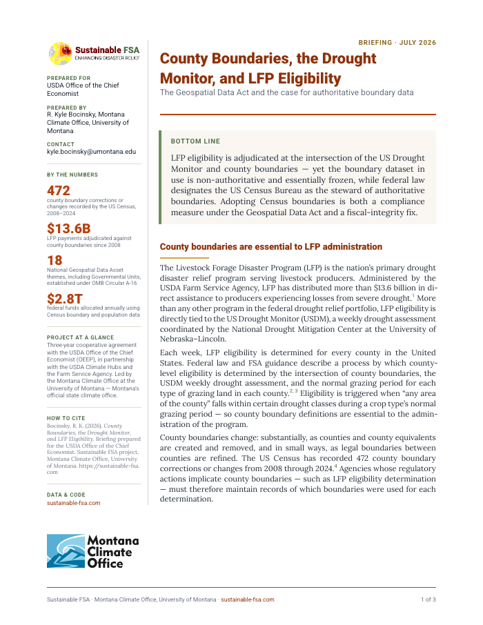 County Boundaries, the Drought Monitor, and LFP Eligibility preview