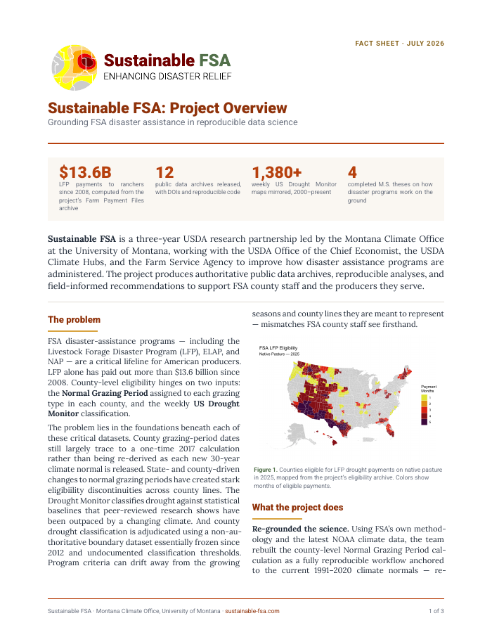 Sustainable FSA: Project Overview preview