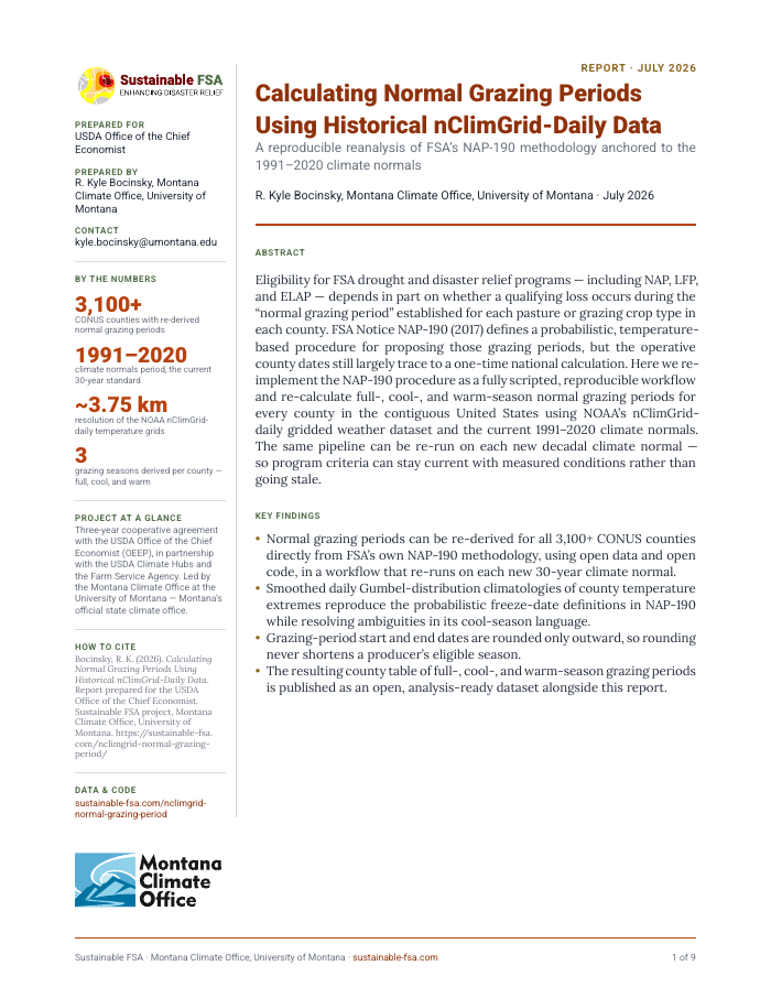 Calculating Normal Grazing Periods Using Historical nClimGrid-Daily Data preview